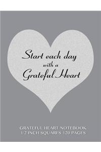 Grateful Heart Notebook 1/2 inch squares 120 pages