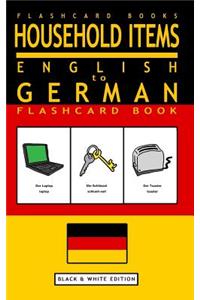 Household Items - English to German Flash Card Book