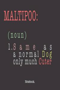 Maltipoo (noun) 1. Same As A Normal Dog Only Much Cuter