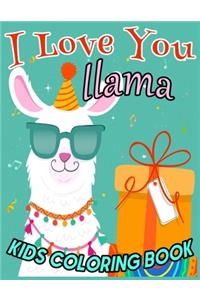 I Love You llama KIDS COLORING BOOK