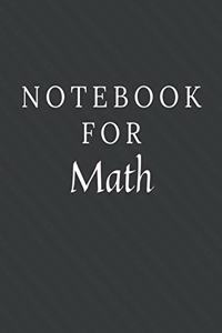 Notebook For Math