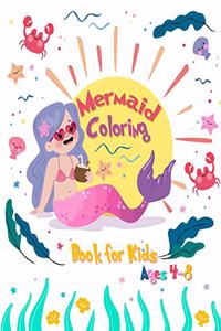 Mermaid Coloring Book for Kids Ages 4-8
