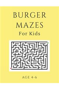 Burger Mazes For Kids Age 4-6