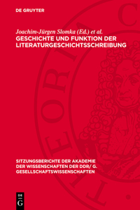 Geschichte Und Funktion Der Literaturgeschichtsschreibung