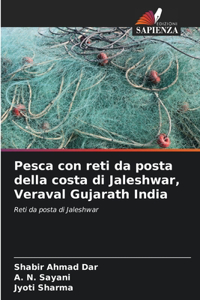 Pesca con reti da posta della costa di Jaleshwar, Veraval Gujarath India