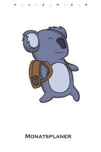 Koala mit Rucksack beim Wandern Monatsplaner