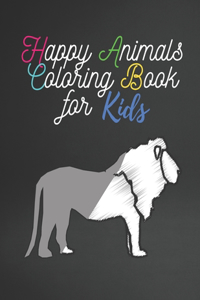 Happy Animals Coloring Book for kids