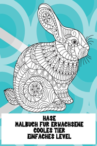 Malbuch für Erwachsene - Einfaches Level - Cooles Tier - Hase