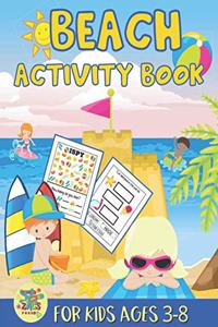 Beach activity book for kids ages 3-8