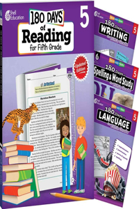 180 Days(tm) Reading 2nd Ed, Writing, Spelling, & Language Grade 5: 4-Book Set