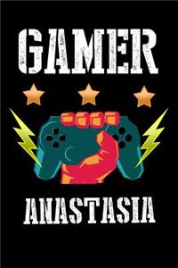 Gamer Anastasia: Liniertes Notizbuch für deinen Vornamen