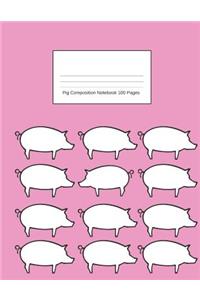 Pig Composition Notebook 100 Pages