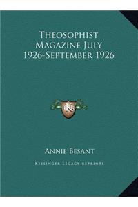 Theosophist Magazine July 1926-September 1926