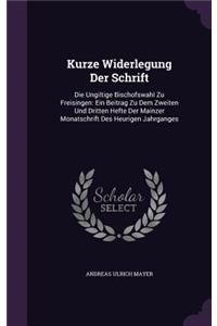 Kurze Widerlegung Der Schrift