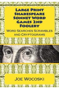 Large Print Edition Shakespeare Sonnet Word Games Second Foolery