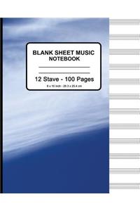 Blank Sheet Music Notebook - Blue Sky