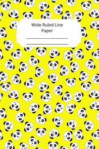 Cute Baby Panda Theme Wide Ruled Line Paper