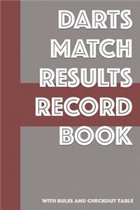 Darts Match Results Record Book