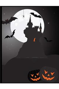 Halloween Composition Book 100 Sheets (200 pages) 7.44 x 9.69 inches/ 18.9 x 24.61 cm