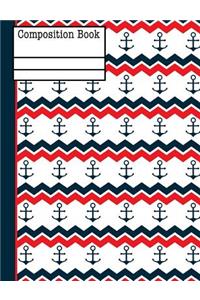 Anchor Red White Blue Composition Notebook - Wide Ruled