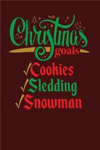 Christmas Goals Cookies Sledding Snowman