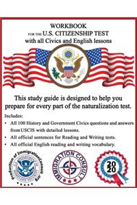 Workbook for the US Citizenship test with all Civics and English lessons