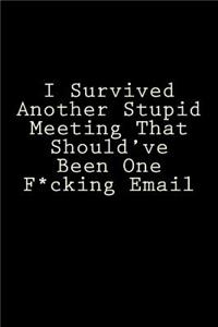 I Survived Another Stupid Meeting That Should've Been One F*cking Email