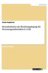 Besonderheiten der Rechnungslegung für Personengesellschaften lt. UGB