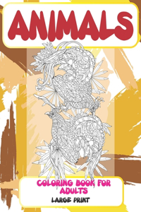Coloring Book for Adults Large Print - Animals