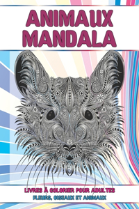 Livres à colorier pour adultes - Fleurs, oiseaux et animaux - Animaux Mandala