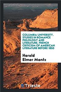 COLUMBIA UNIVERSITY. STUDIES IN ROMANCE