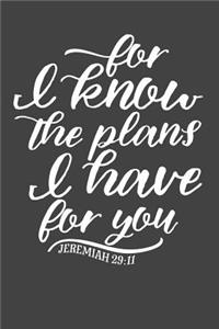 JEREMIAH 29 11 For I Know the Plans I Have For You