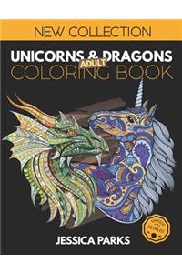 Unicorns and Dragons Coloring Book