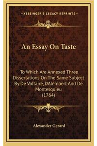An Essay on Taste