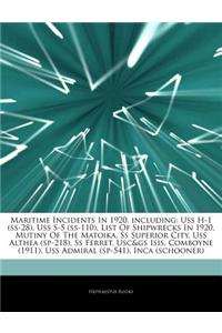 Articles on Maritime Incidents in 1920, Including