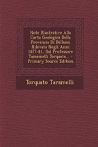 Note Illustrative Alla Carta Geologica Della Provincia Di Belluno Rilevata Negli Anni 1877-81, Dal Professore Tamamelli Torquato...