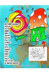 morsomme landskaper fargebok jord himmel måne stjerner fjellene trær blomster sopp gress bygninger frukt bakker veier fugler fairy elf hus av skapende kunstner Grace Divine