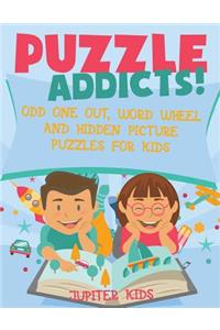 Puzzle Addicts! Odd One Out, Word Wheel and Hidden Picture Puzzles for Kids