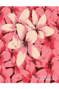 Unlined Notebook floral cover Indian red