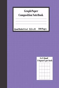 Graph Composition Notebook 4 Squares per inch 4x4 Quad Ruled 4 to 1 / 8.5 x 11 100 Sheets