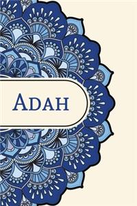 Mandala Notebook with Personalized Monogram Adah