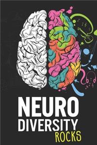 Neurodiversity Rocks Colorful Brain Notebook