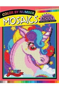 Fantasy Unicorn Mosaics Hexagon Coloring Books