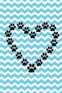 Paw Print Heart: Chevron Design