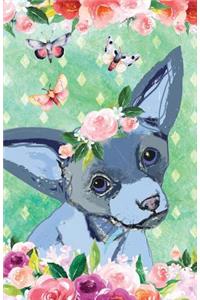 Bullet Journal for Dog Lovers Chihuahua in Flowers