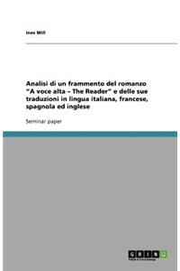 Analisi di un frammento del romanzo 