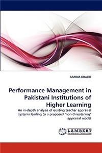 Performance Management in Pakistani Institutions of Higher Learning