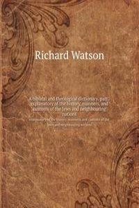 biblical and theological dictionary. Part 1