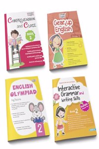 Grade 2 Ultimate English Combo Practice Workbooks Set of 4: Grammar, Writing Skills, Olympiad Prep, and Gear Up English| Ages 7-8 Years [Paperback] Scholars Insights