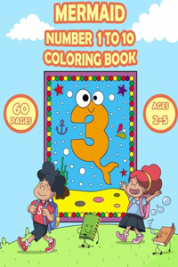 Mermaid Number 1 To 10 Coloring Book